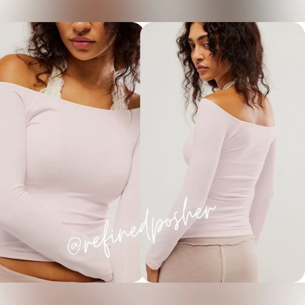 Free People Intimately Seamless Off-Shoulder Long Sleeve Top size M/L NEW Ballet - Picture 1 of 4